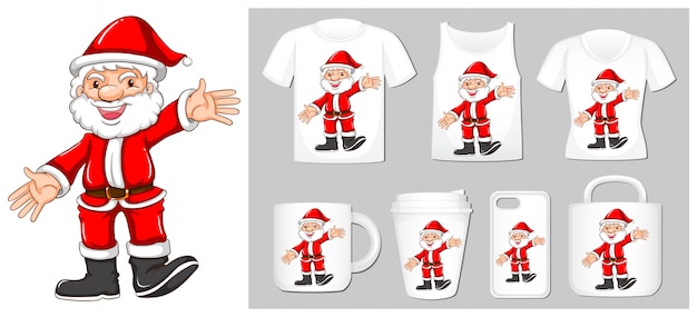 Christmas theme with Santa on many products