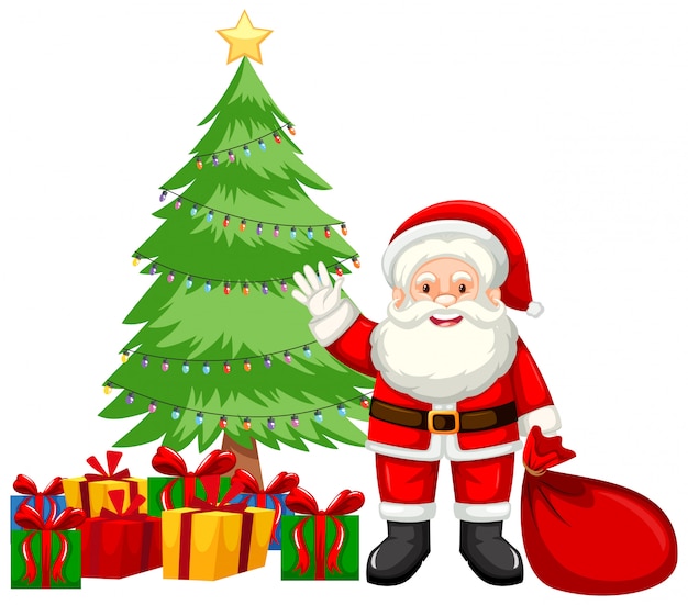 Christmas theme with santa and presents