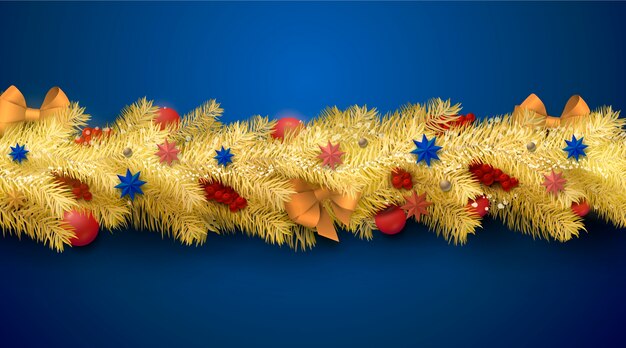 Free vector christmas tinsel realistic background