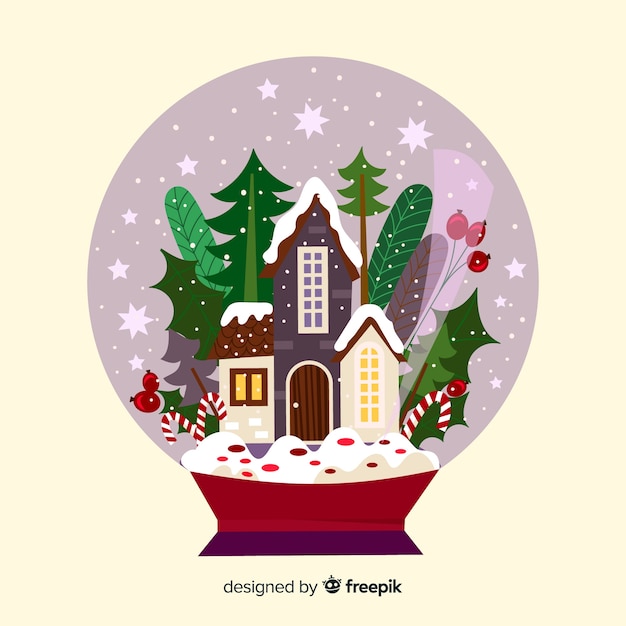 Free vector christmas town christmas snowball