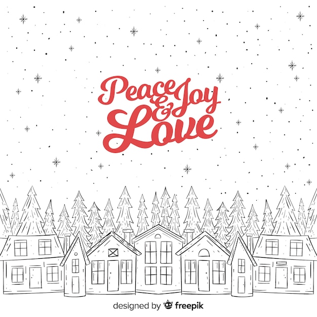 Download Free Christmas Town In Hand Drawn Style Svg Dxf Eps Png New Svg File Scalable Vector Graphics