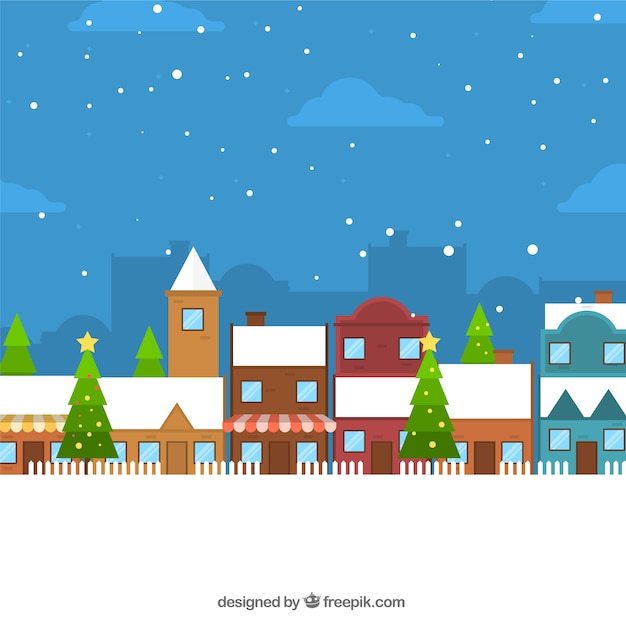 Free vector christmas town