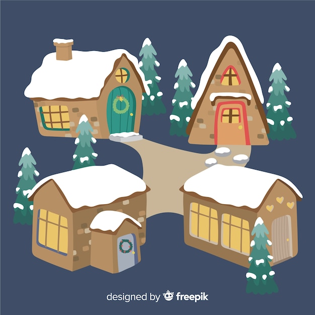 Free vector christmas town