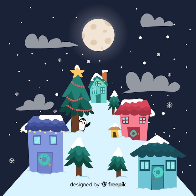 Free vector christmas town