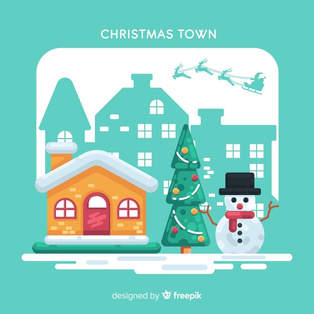 Free vector christmas town