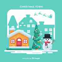 Free vector christmas town