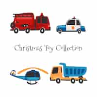 Free vector christmas toy collection in flat design