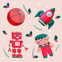 Free vector christmas toy collection in flat design