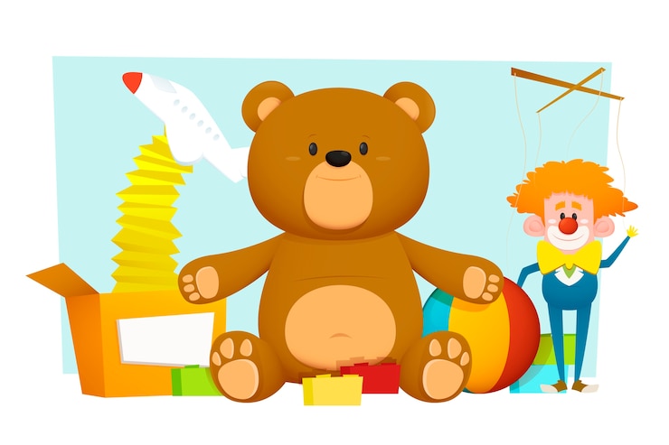 Free Vector christmas toys background in flat design
