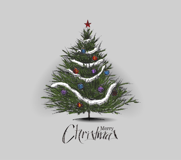 Christmas Tree Background, Vector illustration.