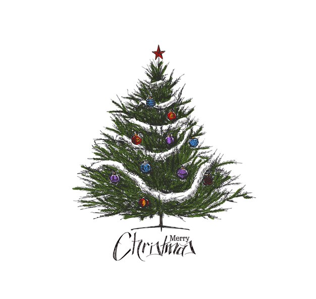 Christmas Tree Background, Vector illustration.