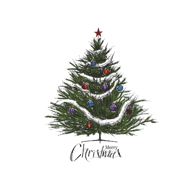 Christmas Tree Background, Vector illustration.