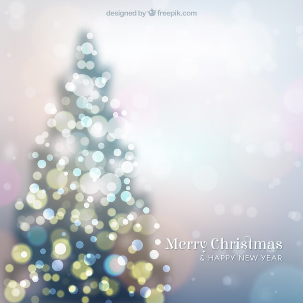 Christmas tree background with a bokeh effect