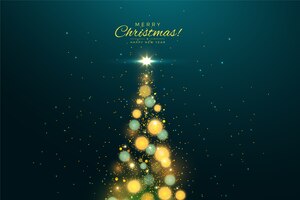 Christmas tree  background with glitter effect