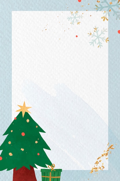 Free vector christmas tree on blue background