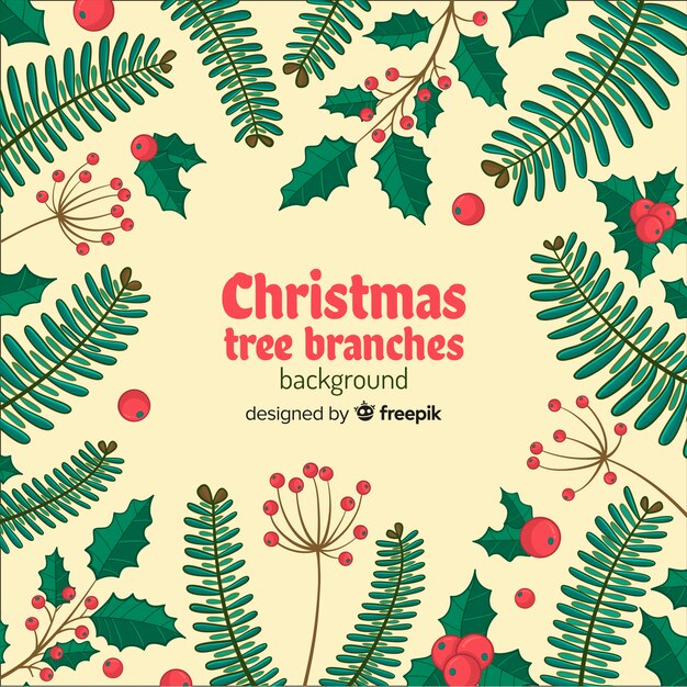 Free vector christmas tree branches background