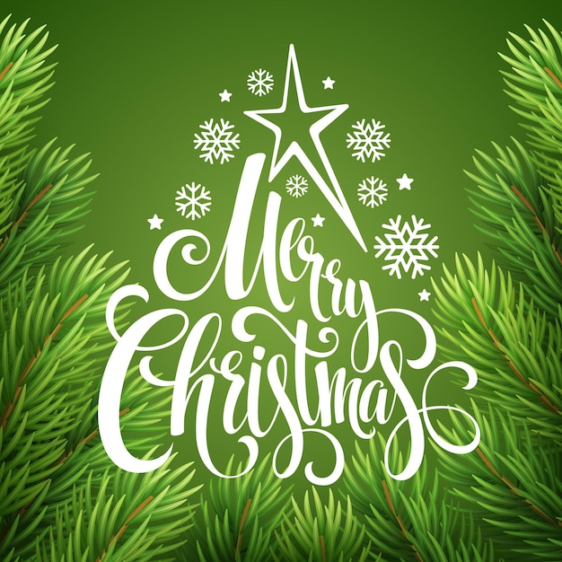 Christmas Tree Branches Border. Vector Illustration EPS10