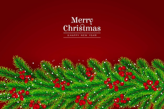 Christmas tree branches realistic background