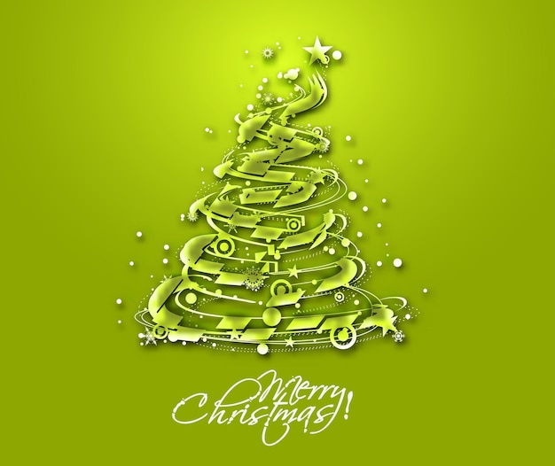 Christmas tree colorful illustration. christmas theme background