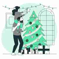 Бесплатное векторное изображение Рождественская елка концепции иллюстрации