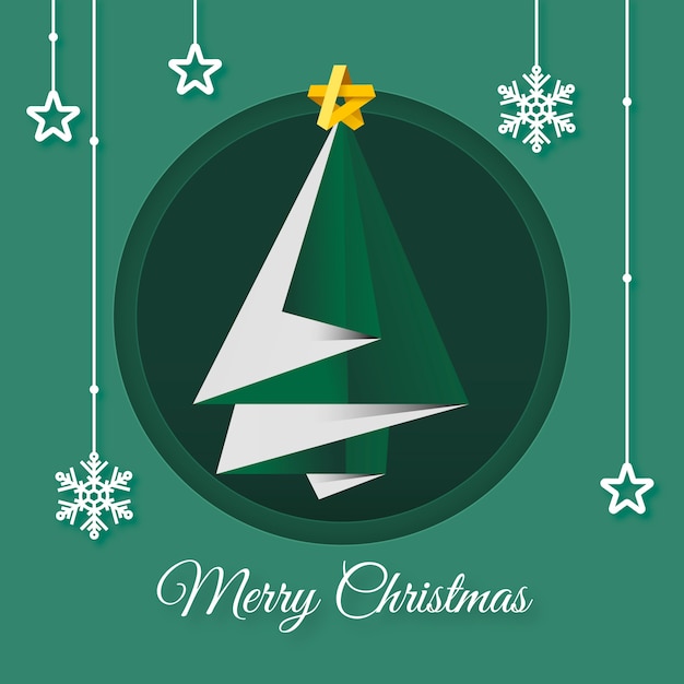 Free vector christmas tree concept in paper style