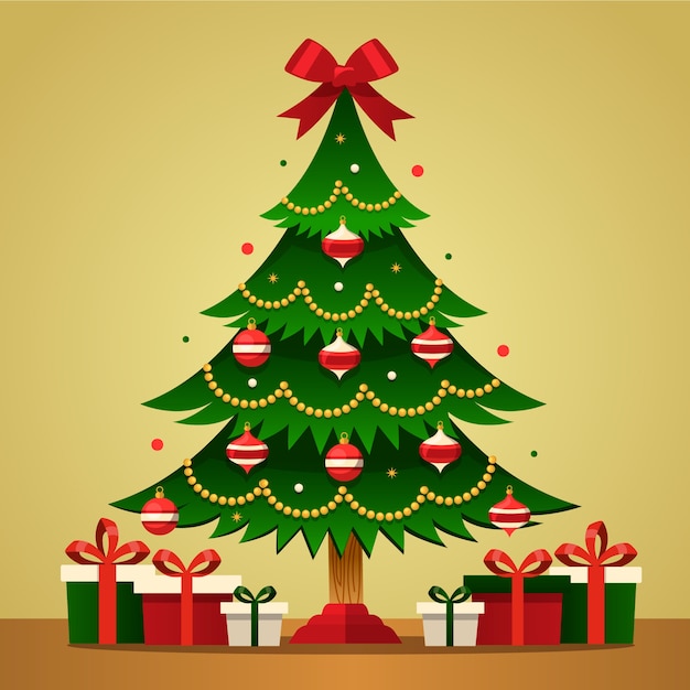 Christmas tree concept with 2d design