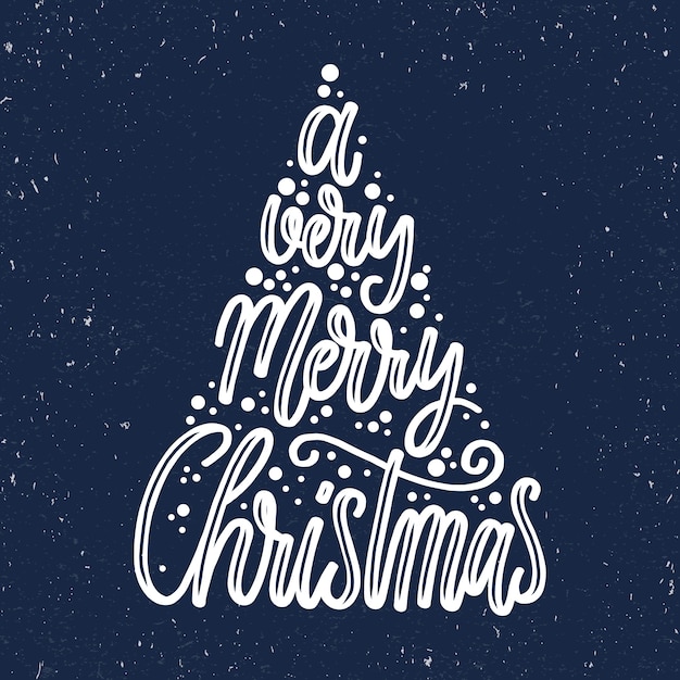 Free vector christmas tree concept with lettering