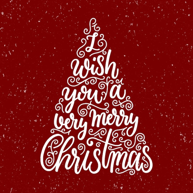 Free vector christmas tree concept with lettering