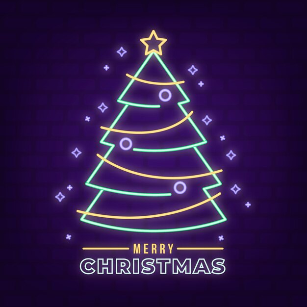 Christmas tree concept with neon design