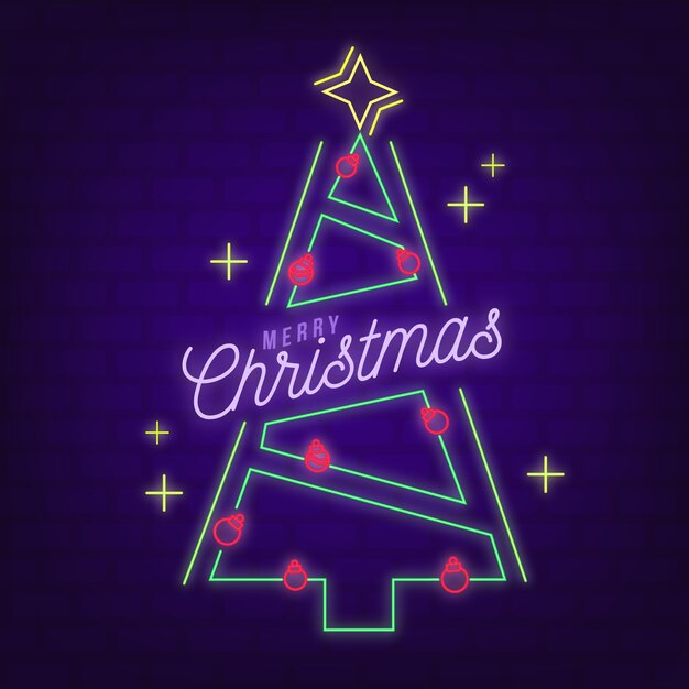 Christmas tree concept with neon design