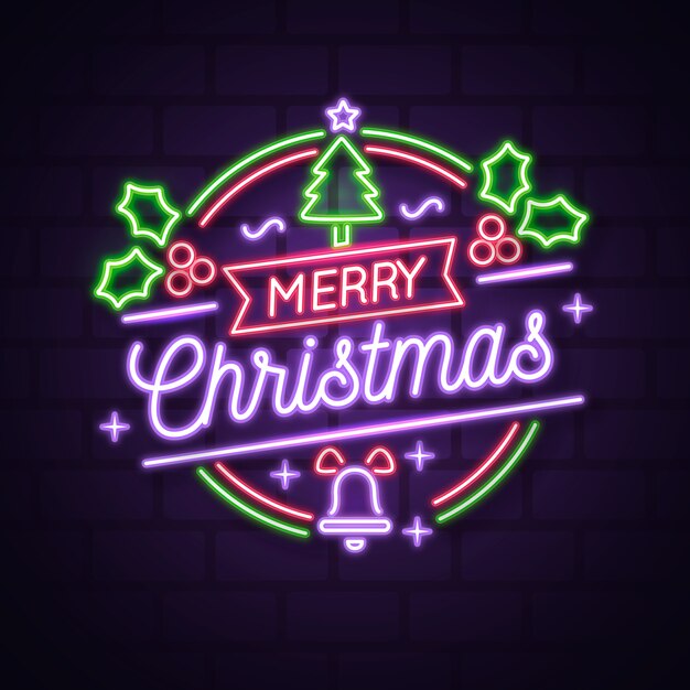 Christmas tree concept with neon design