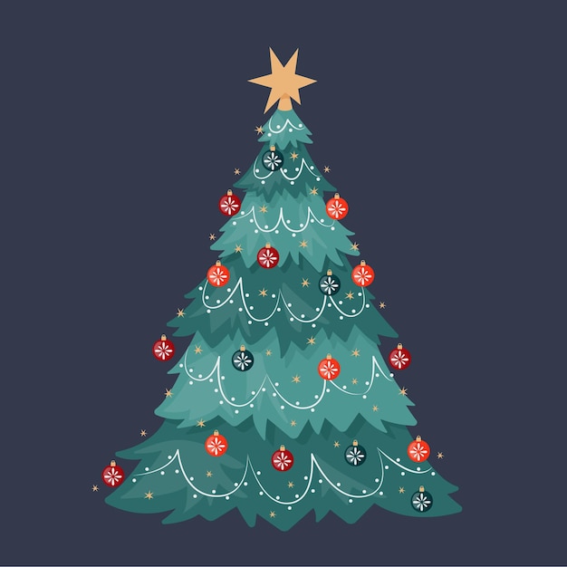 無料ベクター クリスマスツリーのコンセプト