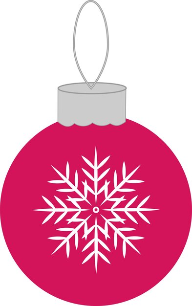 Christmas tree decoration, red ball with white snowflake