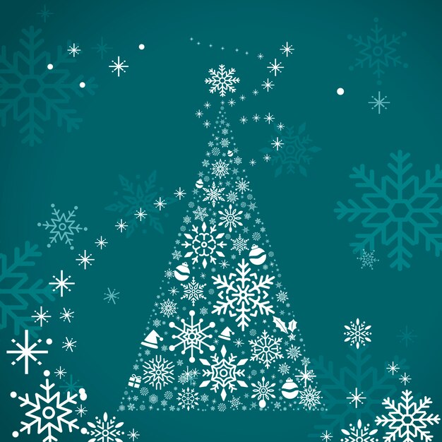 Christmas tree holiday design background vector