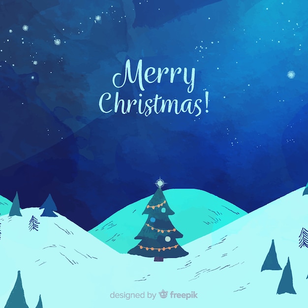 Free vector christmas tree ilustration background