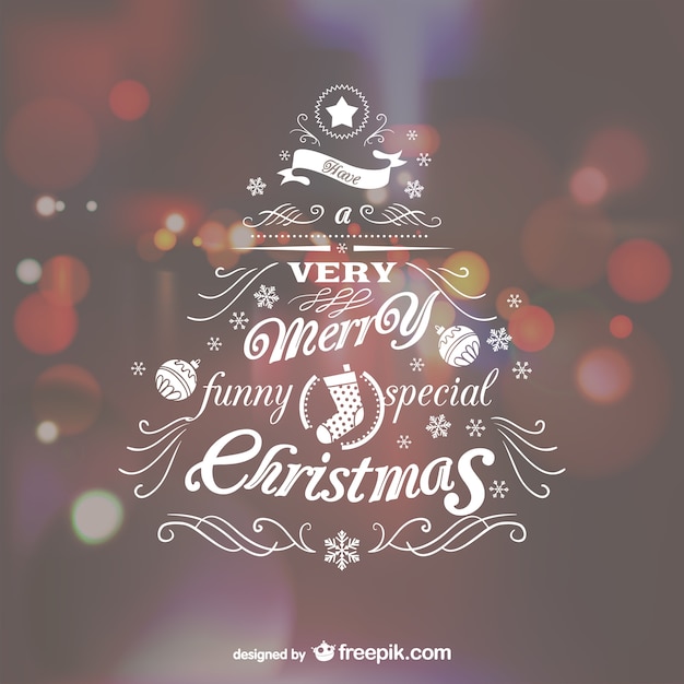 Vettore gratuito albero di natale lettering