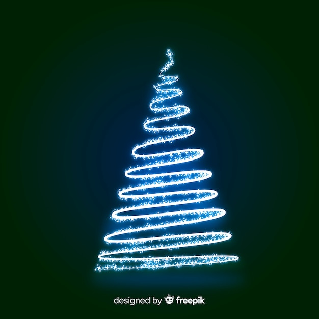 Free vector christmas tree light line background