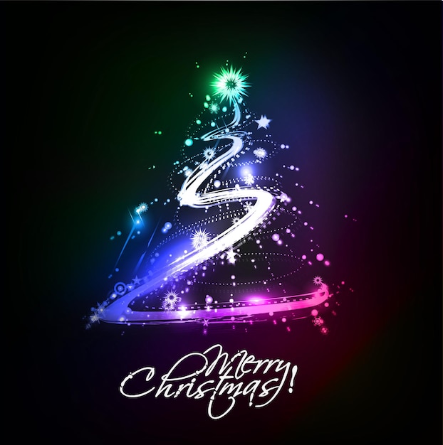 Christmas Tree Lights on a Balck background Vector illustration.