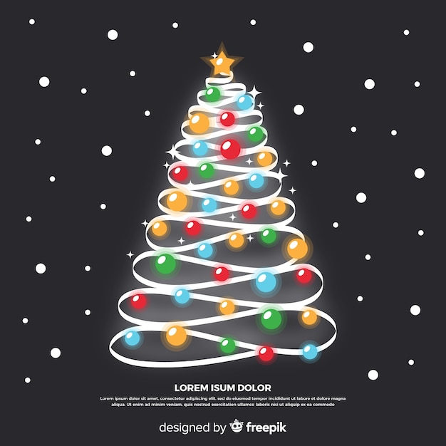 Free vector christmas tree made of light bulbs