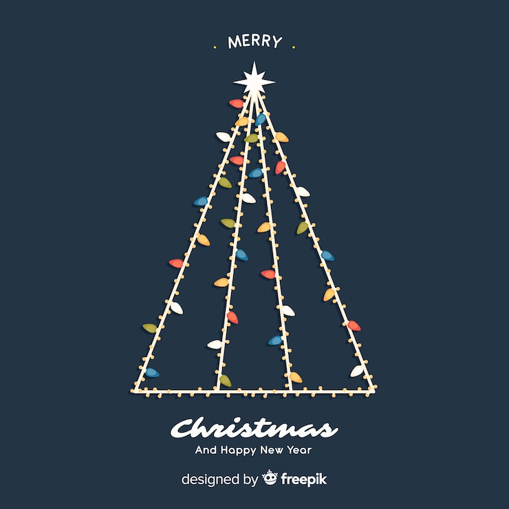 Free Vector christmas tree made of light bulbs