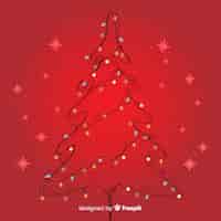 Бесплатное векторное изображение Рождественская елка из лампочек
