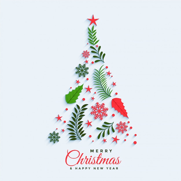 Free vector christmas tree made with decorative elements