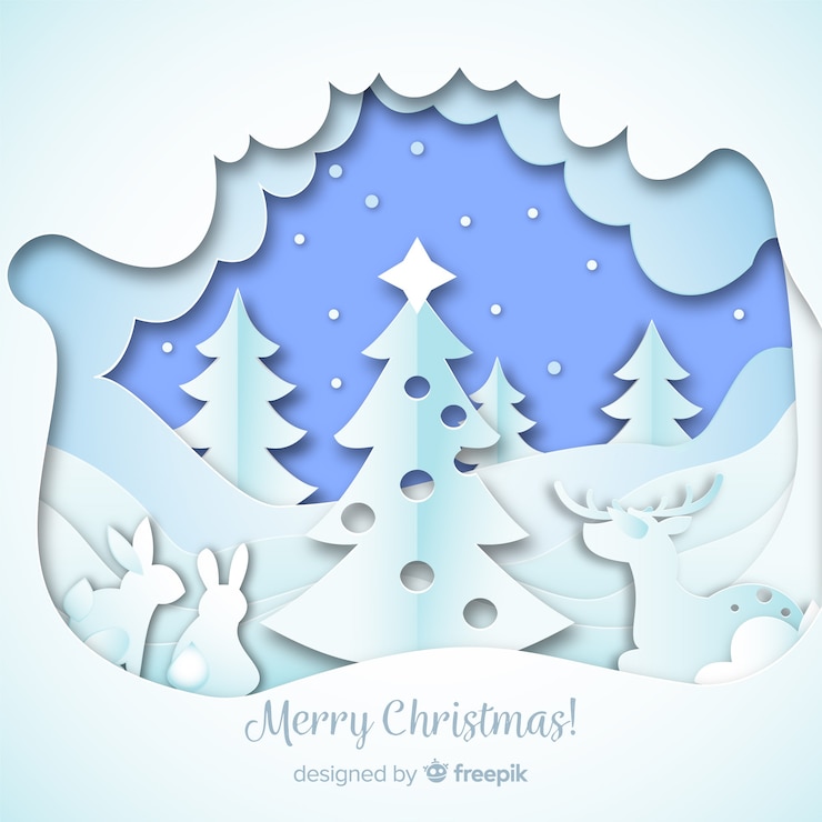 Free Vector christmas tree in paper style