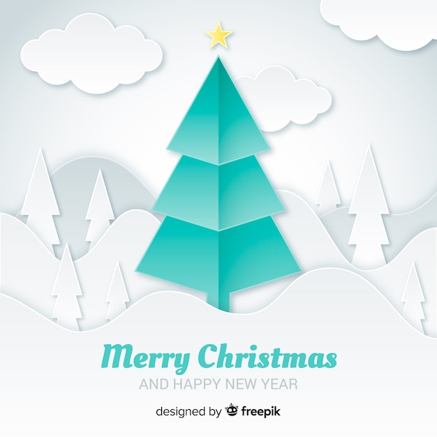 Free vector christmas tree in paper style