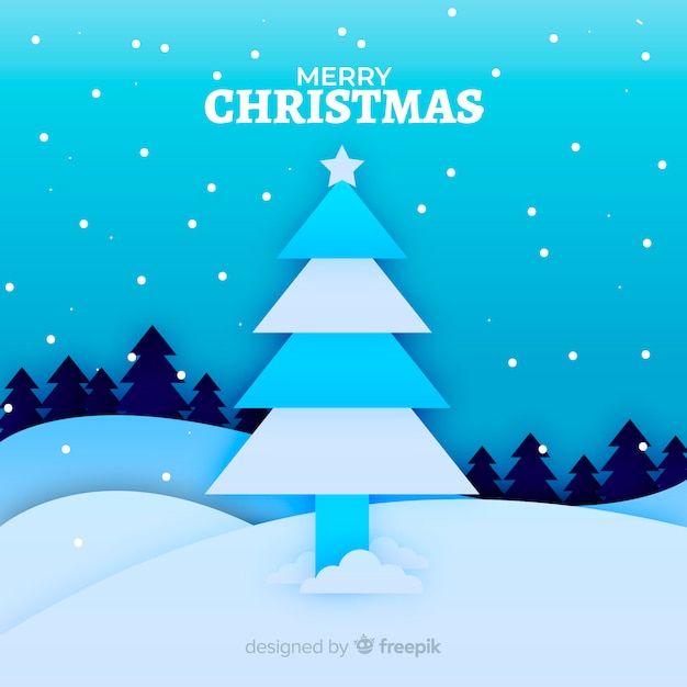 Free vector christmas tree in paper style