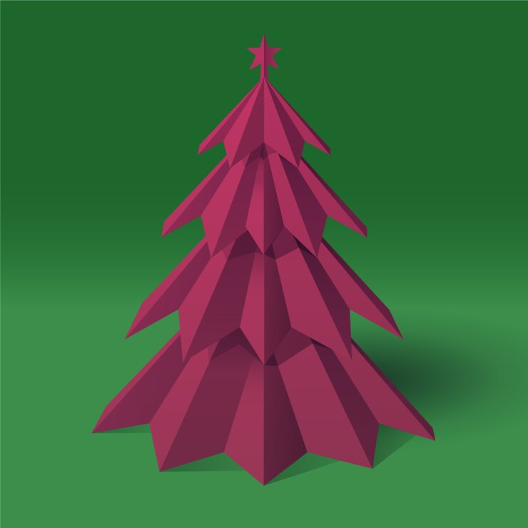 Free Vector christmas tree in paper style