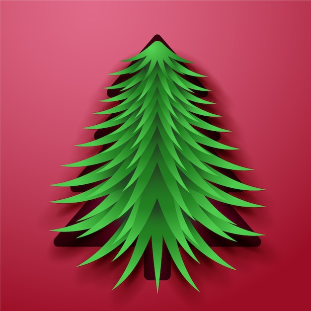 Christmas tree in paper style