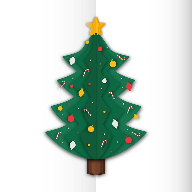 Free vector christmas tree in paper style