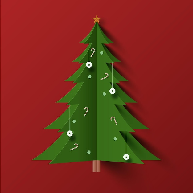 Free vector christmas tree in paper style