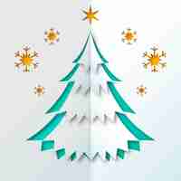 Free vector christmas tree in paper style